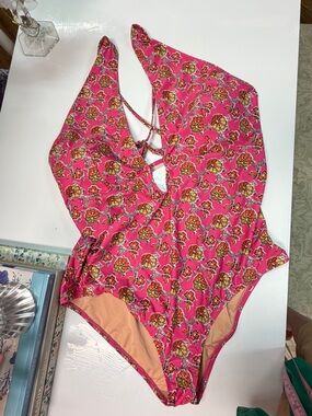 J. Crew Pink Floral One-Piece Swimsuit